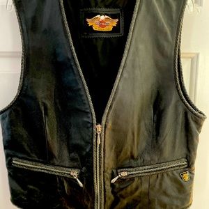 Harley Davidson leather vest Size Med